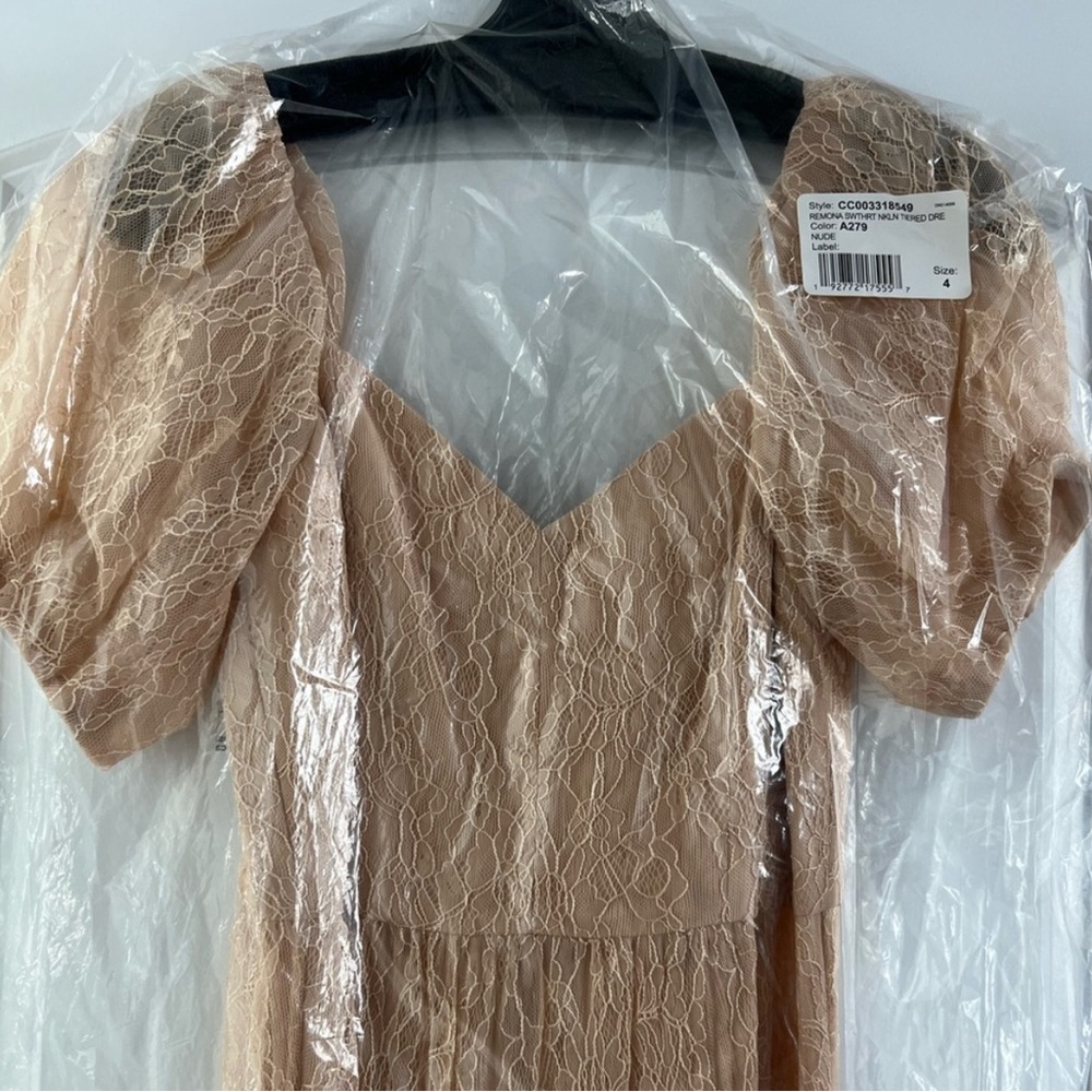 Alice + Olivia Lace Maxi Dress in Nude